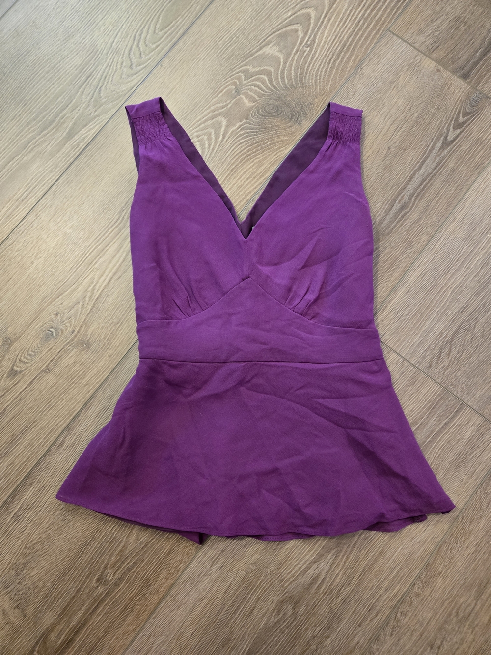 Ann Taylor Purple V-Neck Peplum Cami